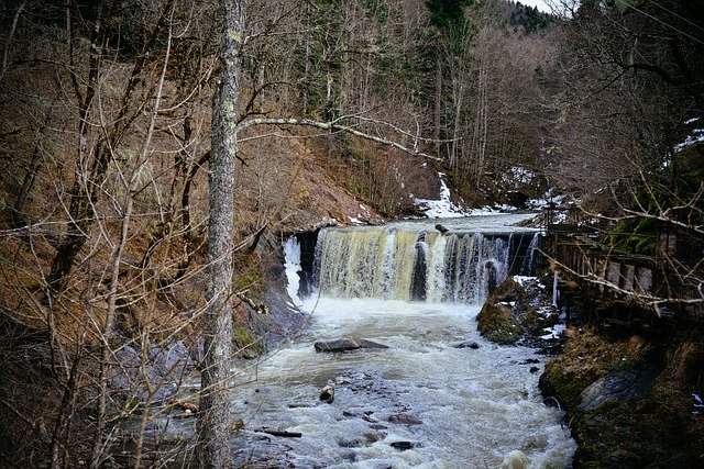 Free download Forest Mountains Waterfall -  free photo or picture to be edited with GIMP online image editor