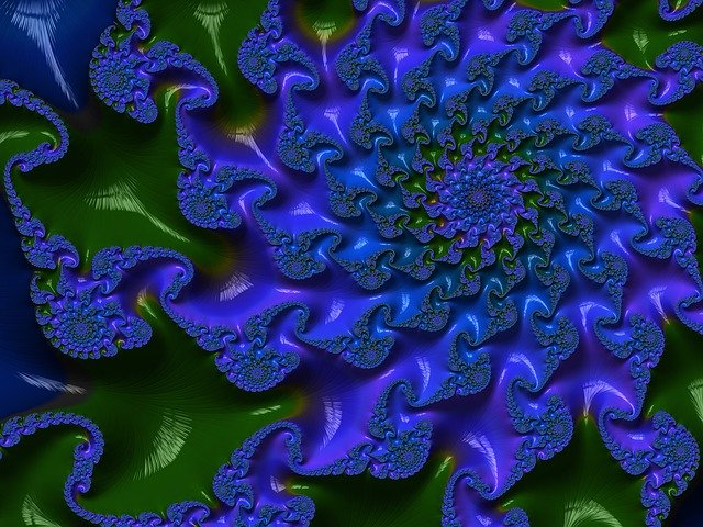 Free download Fractal Blue Flower -  free illustration to be edited with GIMP free online image editor