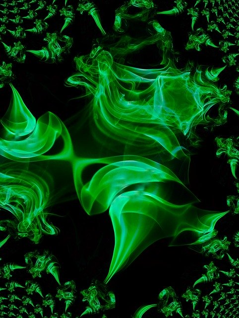 Free download Fractal Smoke Green -  free illustration to be edited with GIMP free online image editor