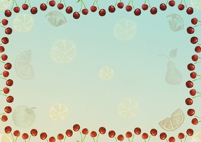Free download Frame Background Image Cherries -  free illustration to be edited with GIMP free online image editor