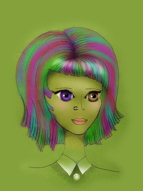 Free download Freak Multi-Colored Hair Fashion -  free illustration to be edited with GIMP free online image editor