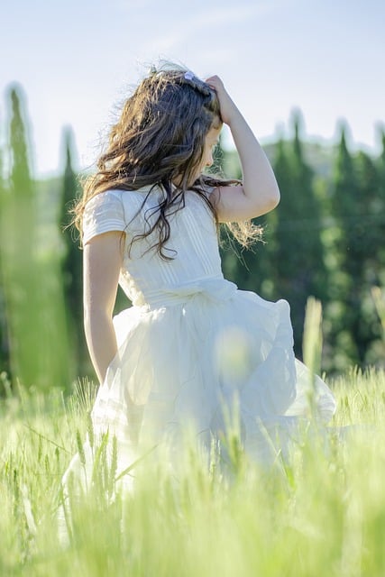 Free download girl field communion dress spring free picture to be edited with GIMP free online image editor