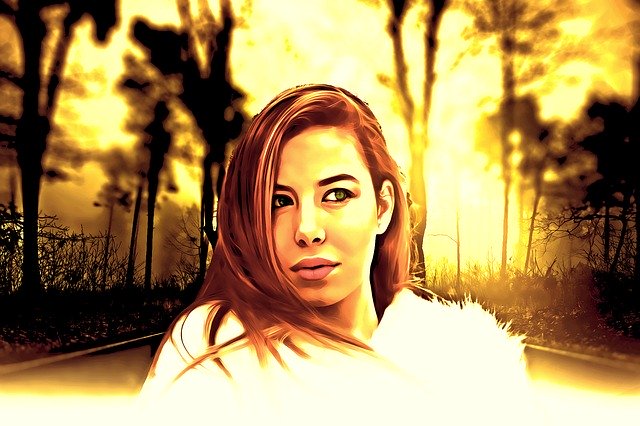 Free download Girl Forest -  free illustration to be edited with GIMP free online image editor