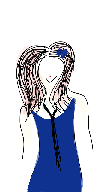 Free download Girl In Blue Long Hair -  free illustration to be edited with GIMP free online image editor