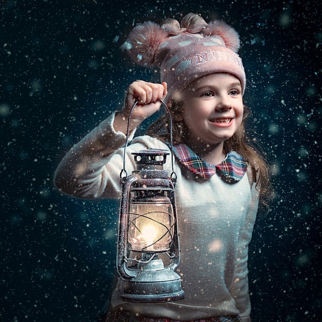 Free download girl portrait winter snow lantern free picture to be edited with GIMP free online image editor