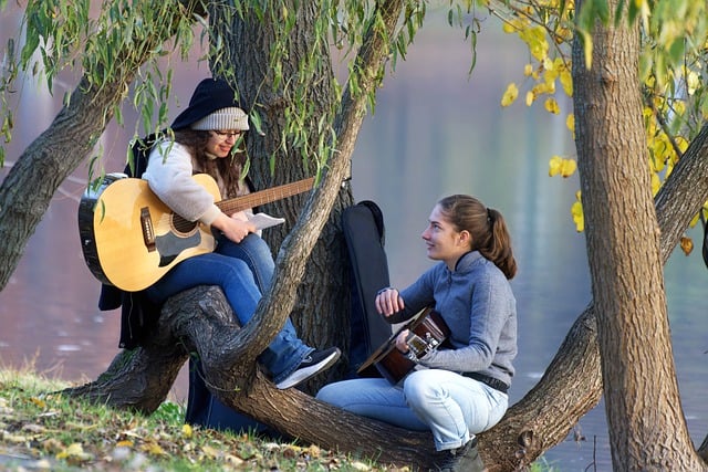 Free download girls teenagers playing music park free picture to be edited with GIMP free online image editor