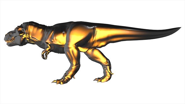 Free download Gold Dino 3D Render Rendering -  free illustration to be edited with GIMP free online image editor