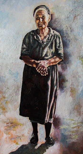 Free download Grandmother Maritsou Oil Painting -  free illustration to be edited with GIMP free online image editor