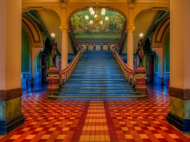 Free download Grand Staircase Iowa State Capitol -  free photo or picture to be edited with GIMP online image editor