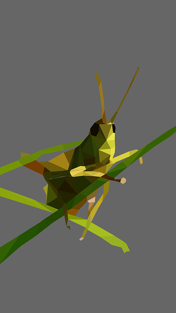 Free download Grasshopper Low Poly Close Up -  free illustration to be edited with GIMP free online image editor