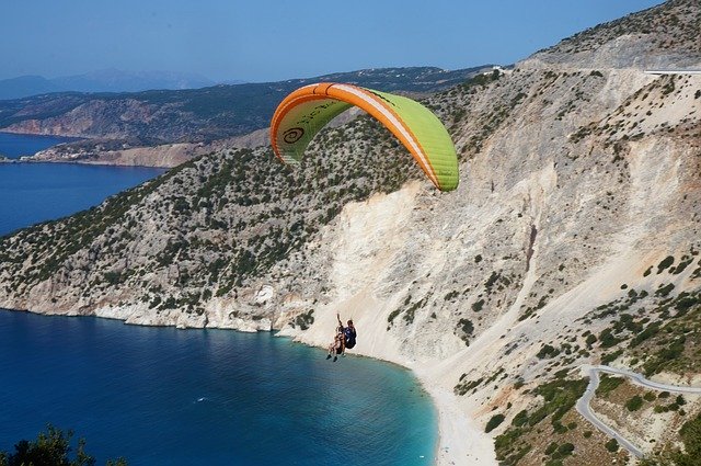 Free download Greece Paragliding Summer -  free photo or picture to be edited with GIMP online image editor