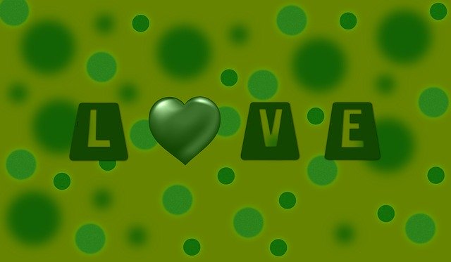 Free download Green Background Romantic Love -  free illustration to be edited with GIMP free online image editor