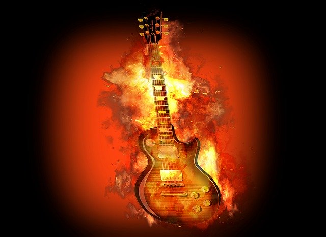 Free download Guitar Fire Flame -  free illustration to be edited with GIMP free online image editor