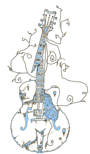 Free download Guitar Instrument Blue -  free illustration to be edited with GIMP free online image editor