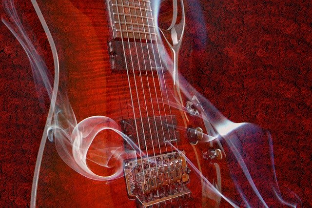 Free download Guitar Roses Music -  free photo or picture to be edited with GIMP online image editor