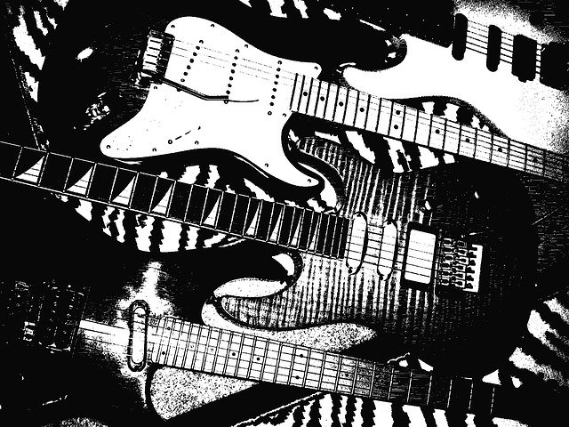 Free download Guitars Black White -  free illustration to be edited with GIMP free online image editor