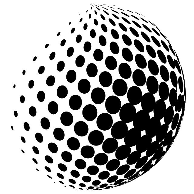 Free download Halftone Dot 3D Black White -  free illustration to be edited with GIMP free online image editor