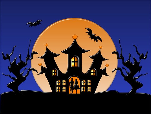 Free download Halloween Castle Orange -  free illustration to be edited with GIMP free online image editor