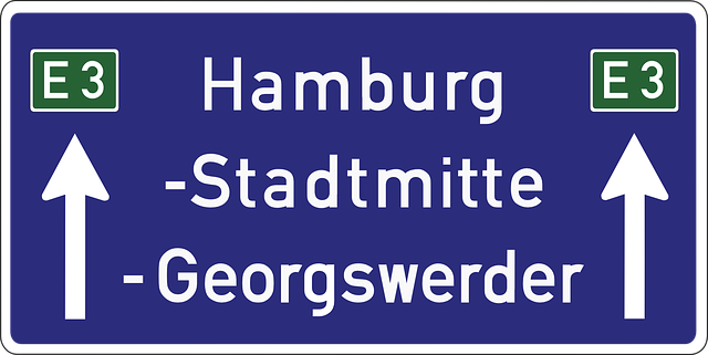 Free download Hamburg Autobahn Road Sign - Free vector graphic on Pixabay free illustration to be edited with GIMP free online image editor