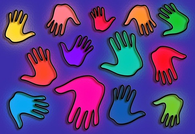 Free download Hands Hand Prints Colours -  free illustration to be edited with GIMP free online image editor