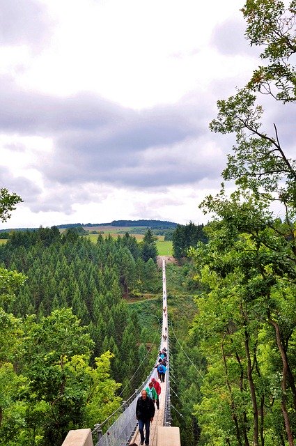 Free download Hanging Rope Bridge Suspension -  free photo or picture to be edited with GIMP online image editor