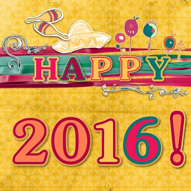 Free download Happy 2016 New Year -  free illustration to be edited with GIMP free online image editor