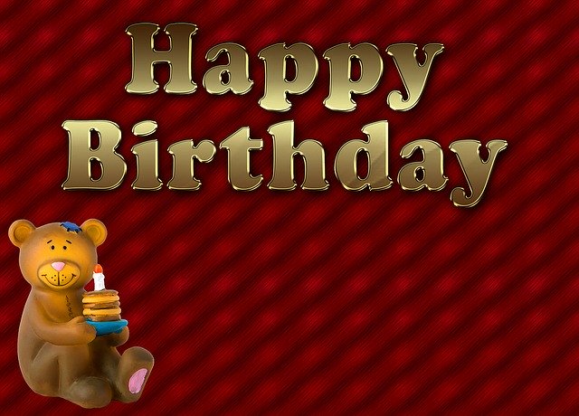 Free download Happy Birthday Bear -  free illustration to be edited with GIMP free online image editor