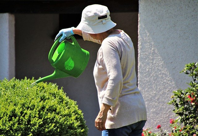 Free download hat watering can pensioner free picture to be edited with GIMP free online image editor