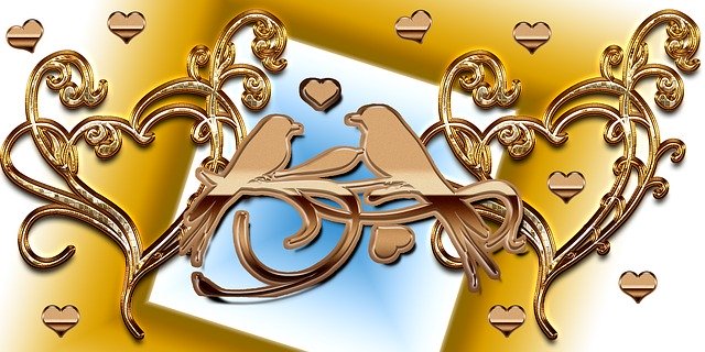 Free download Heart Bird Gold -  free illustration to be edited with GIMP free online image editor