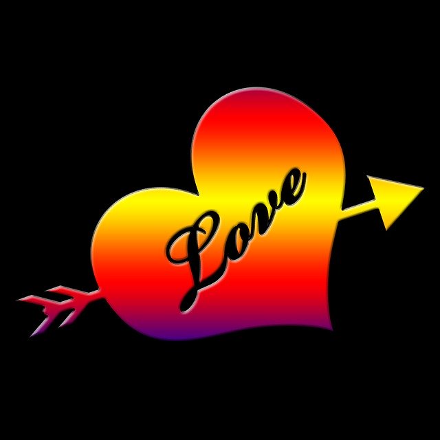 Free download Heart Colorful Arrow -  free illustration to be edited with GIMP free online image editor