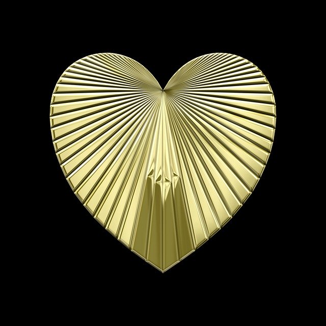 Free download Heart Geodesic Gold -  free illustration to be edited with GIMP free online image editor