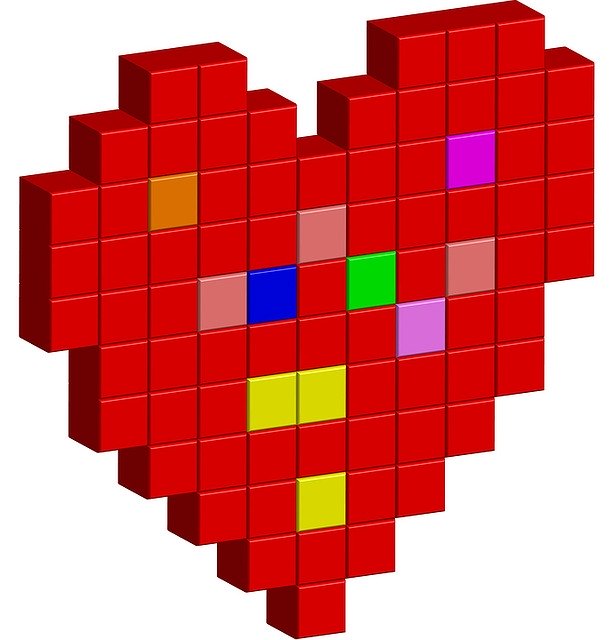 Free download Heart Pixels Icons Love -  free illustration to be edited with GIMP free online image editor