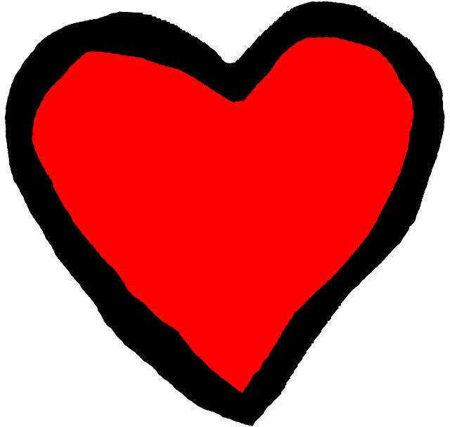 Free download Heart Red Black -  free illustration to be edited with GIMP free online image editor