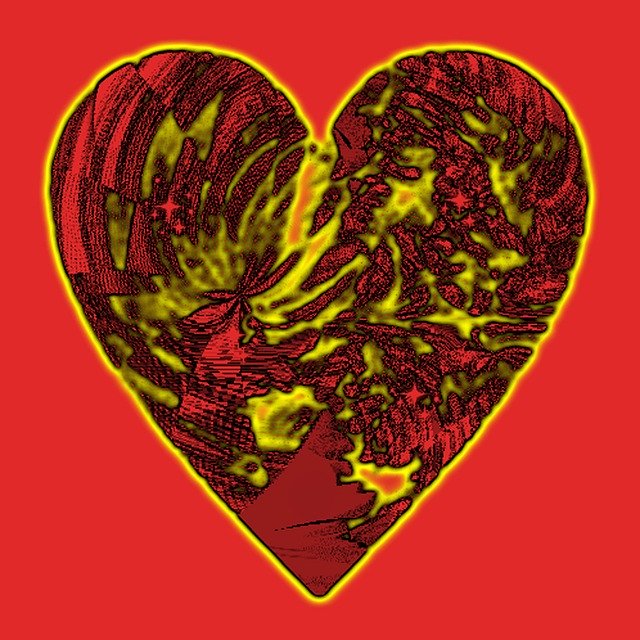 Free download Heart Red Yellow -  free illustration to be edited with GIMP free online image editor