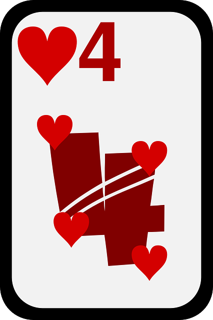 Free download Hearts Four Cards - Free vector graphic on Pixabay free illustration to be edited with GIMP free online image editor