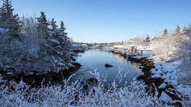 Free download herring cove winter season boats free picture to be edited with GIMP free online image editor