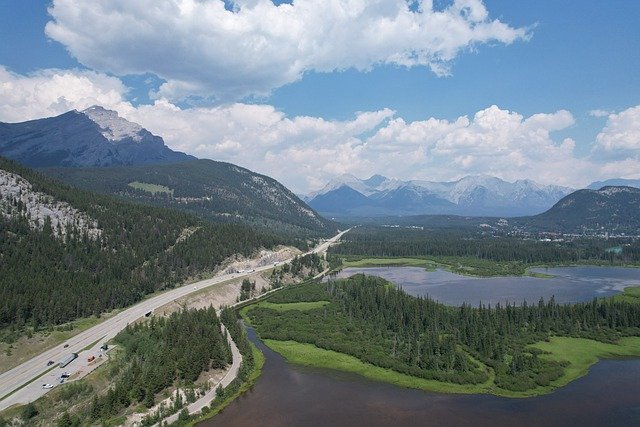 Free download highway mountains nature lake free picture to be edited with GIMP free online image editor