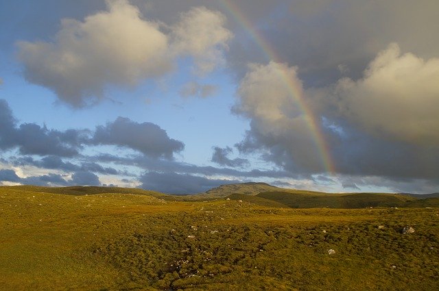 Free download Hill Scotland Rainbow -  free photo or picture to be edited with GIMP online image editor