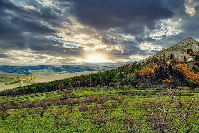 Free download hills fields bushes mountains free picture to be edited with GIMP free online image editor