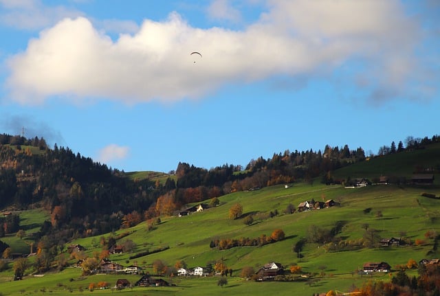 Free download hill village clouds alpine free picture to be edited with GIMP free online image editor