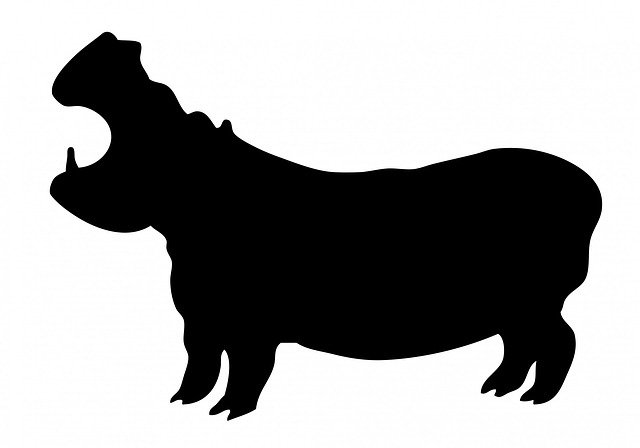 Free download Hippo Hippopotamus Black -  free illustration to be edited with GIMP free online image editor