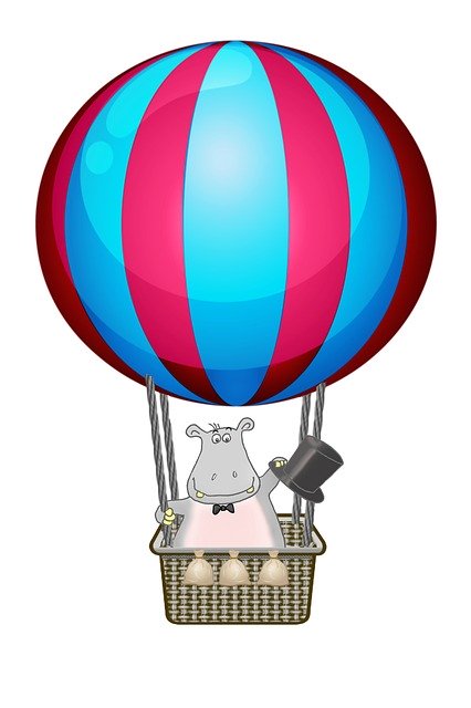 Free download Hippo Hot Air Balloon -  free illustration to be edited with GIMP free online image editor