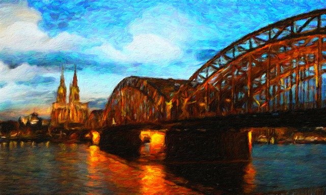 Free download Hohenzollern Bridge Abstract -  free illustration to be edited with GIMP free online image editor