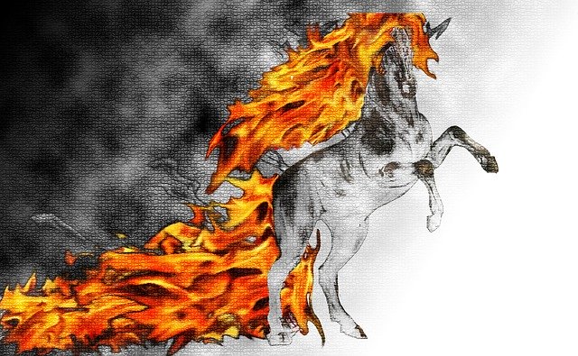 Free download Horse Fire Fog -  free illustration to be edited with GIMP free online image editor