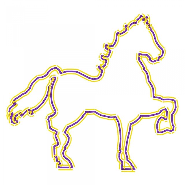 Free download Horse Outline Violet -  free illustration to be edited with GIMP free online image editor