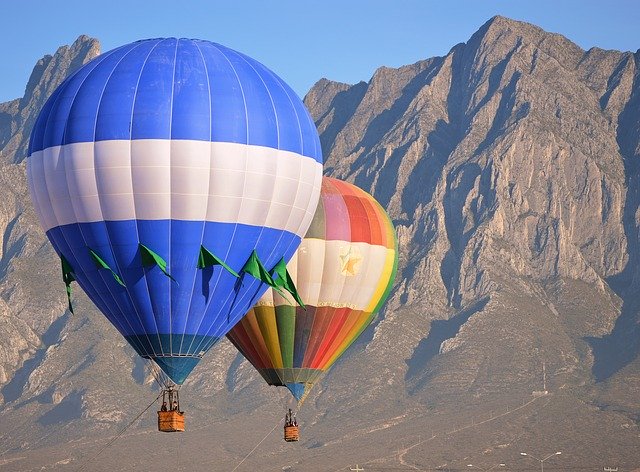 Free download Hot Air Balloon Colors Mountain -  free photo or picture to be edited with GIMP online image editor