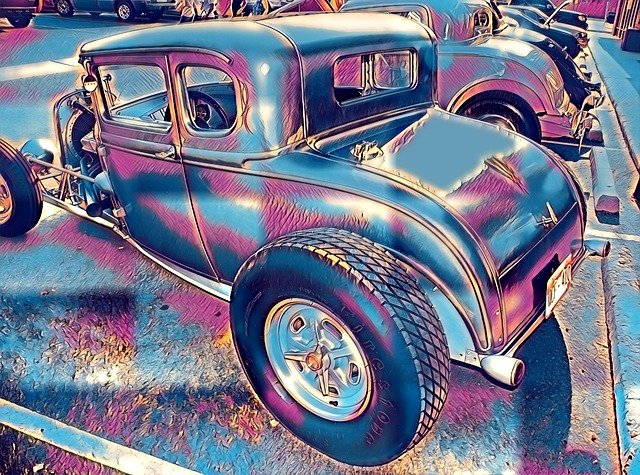 Free download Hot Rod Car -  free illustration to be edited with GIMP free online image editor