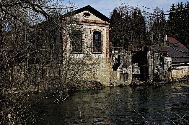 Free download House Abandoned River -  free photo or picture to be edited with GIMP online image editor