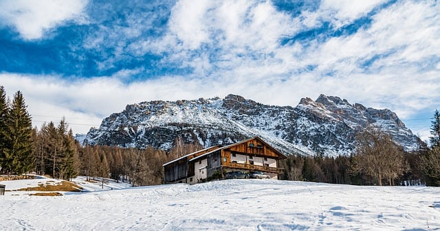 Free download house snow snowy mountains path free picture to be edited with GIMP free online image editor