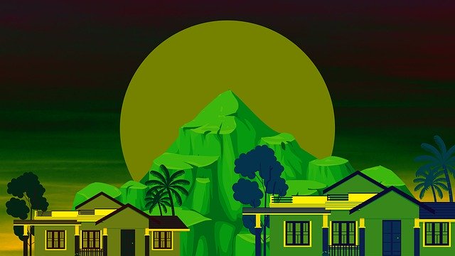 Free download House Trees Mountain -  free illustration to be edited with GIMP free online image editor